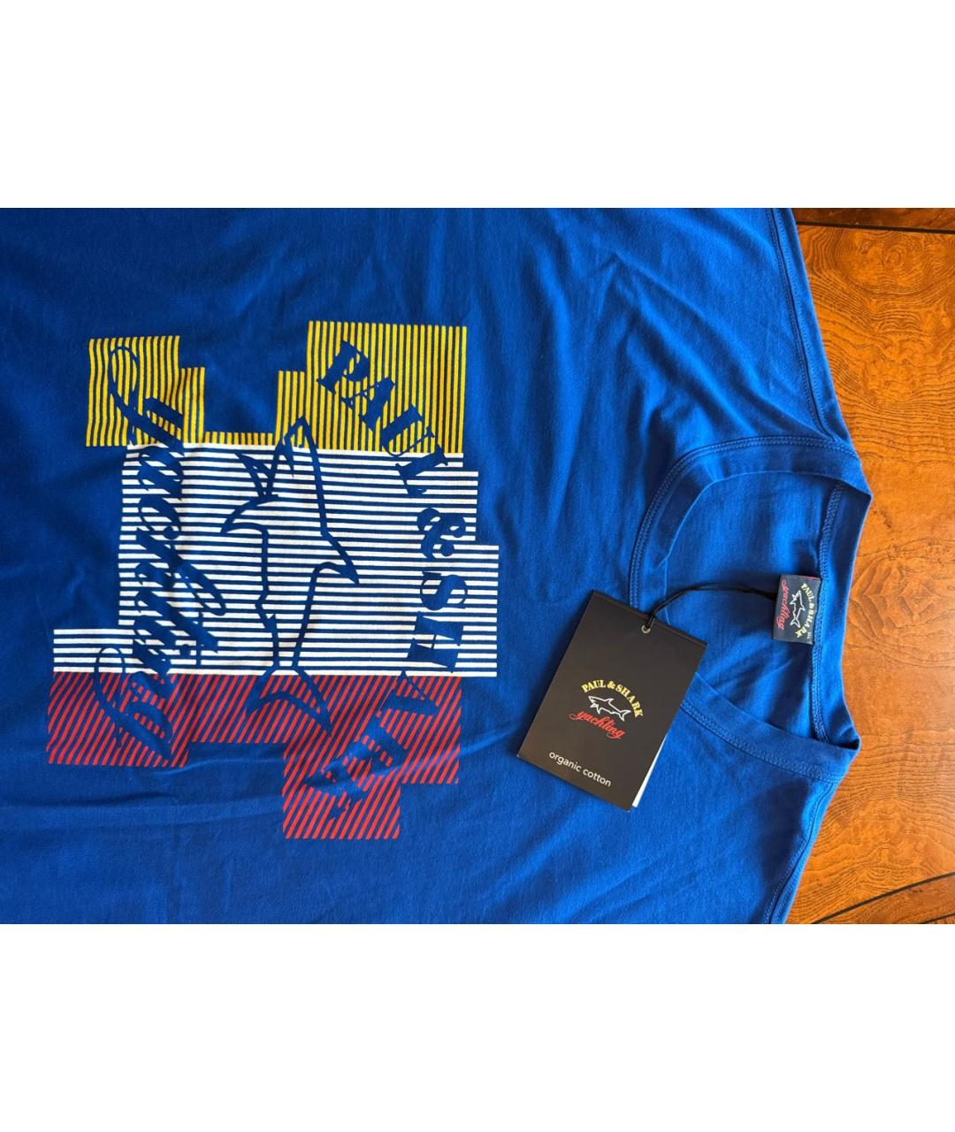 PAUL & SHARK Синяя хлопковая футболка, фото 5