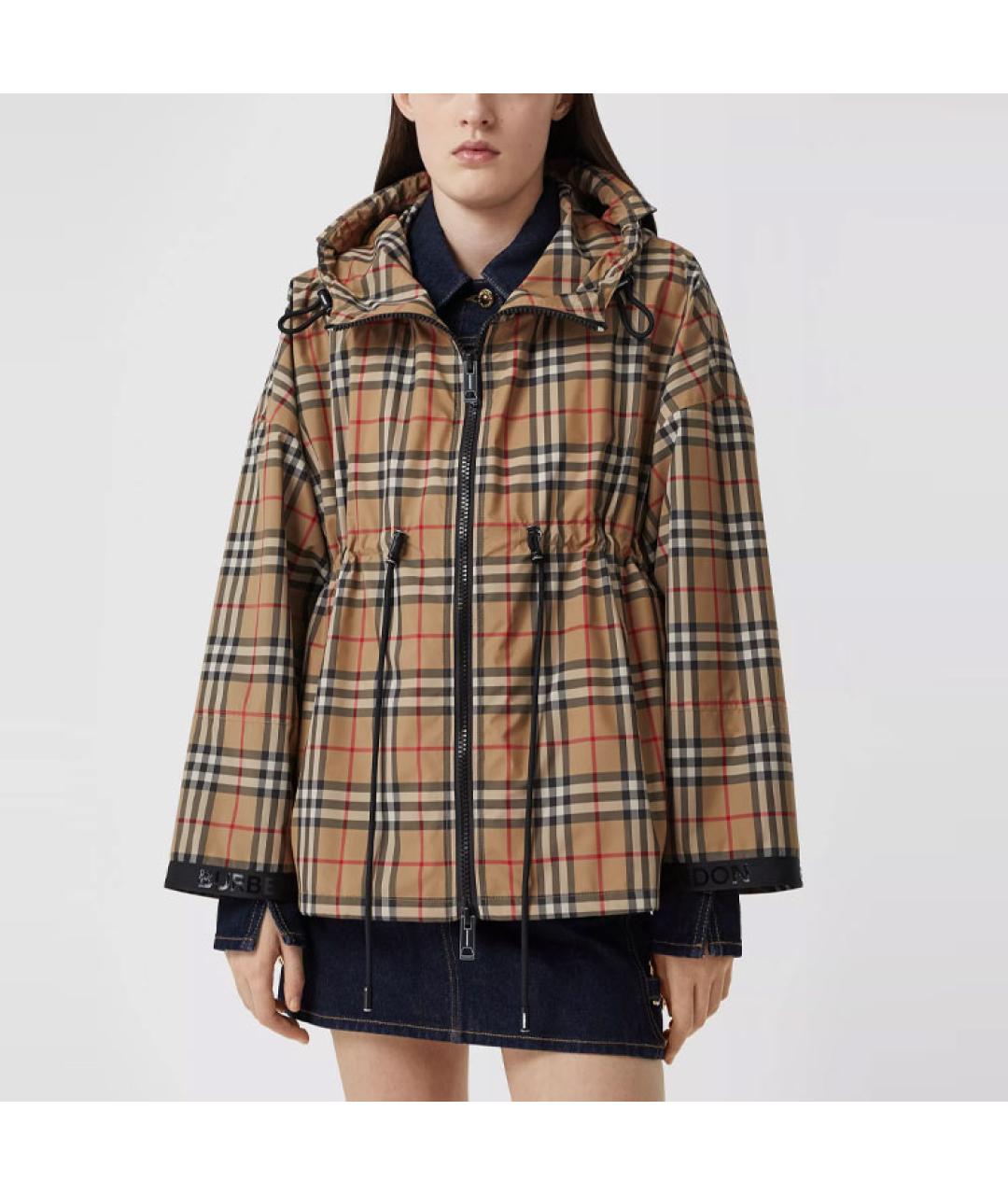BURBERRY Бежевая полиэстеровая куртка, фото 3