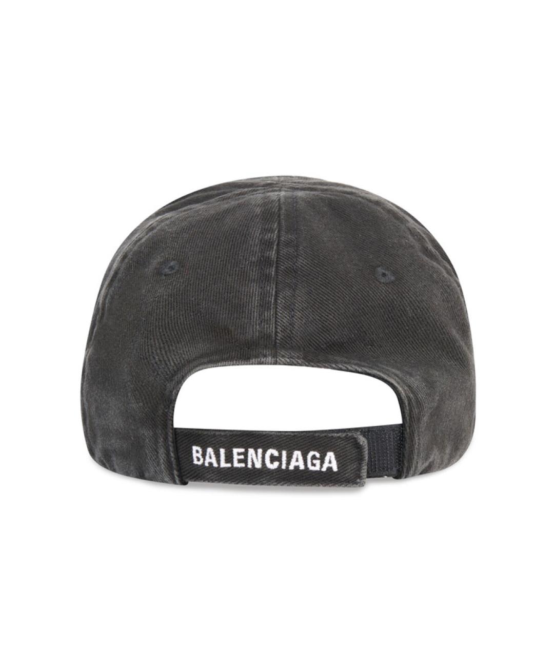 BALENCIAGA Черная хлопковая кепка, фото 3