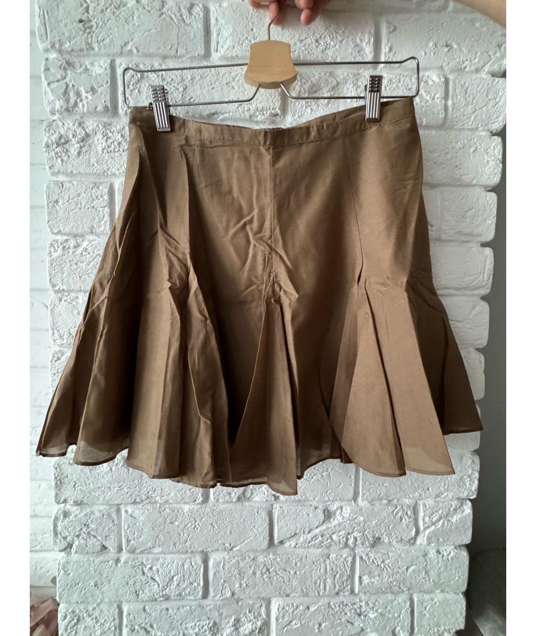 12 STOREEZ Коричневая хлопковая юбка мини, фото 5