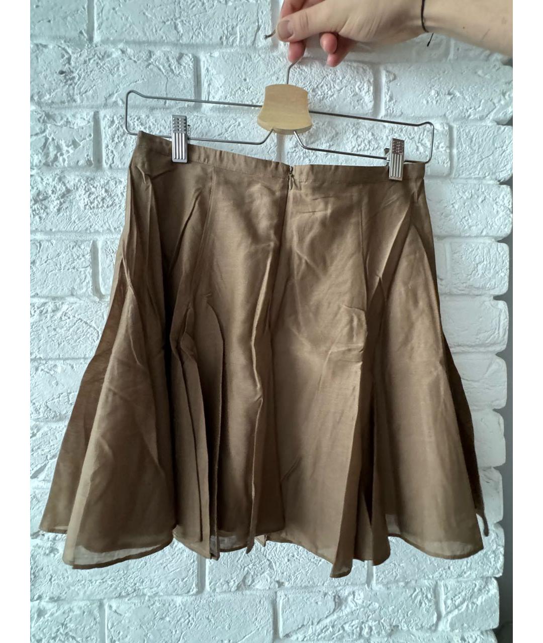 12 STOREEZ Коричневая хлопковая юбка мини, фото 2