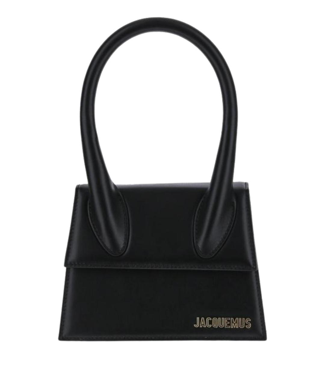 JACQUEMUS Черная кожаная сумка через плечо, фото 1