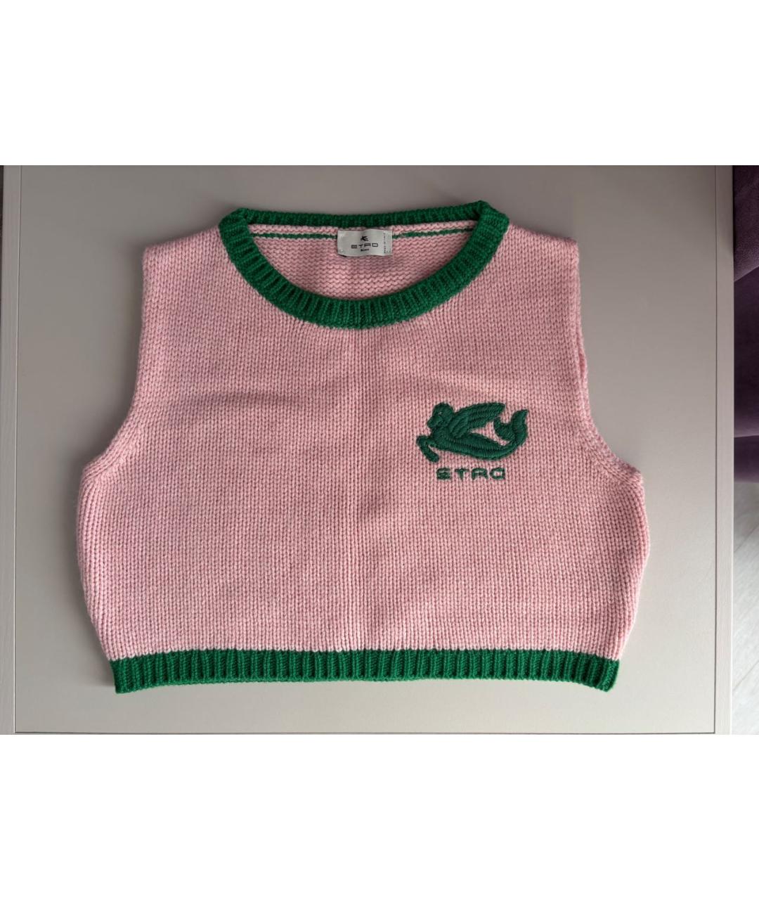 ETRO Розовая шерстяная жилетка, фото 2