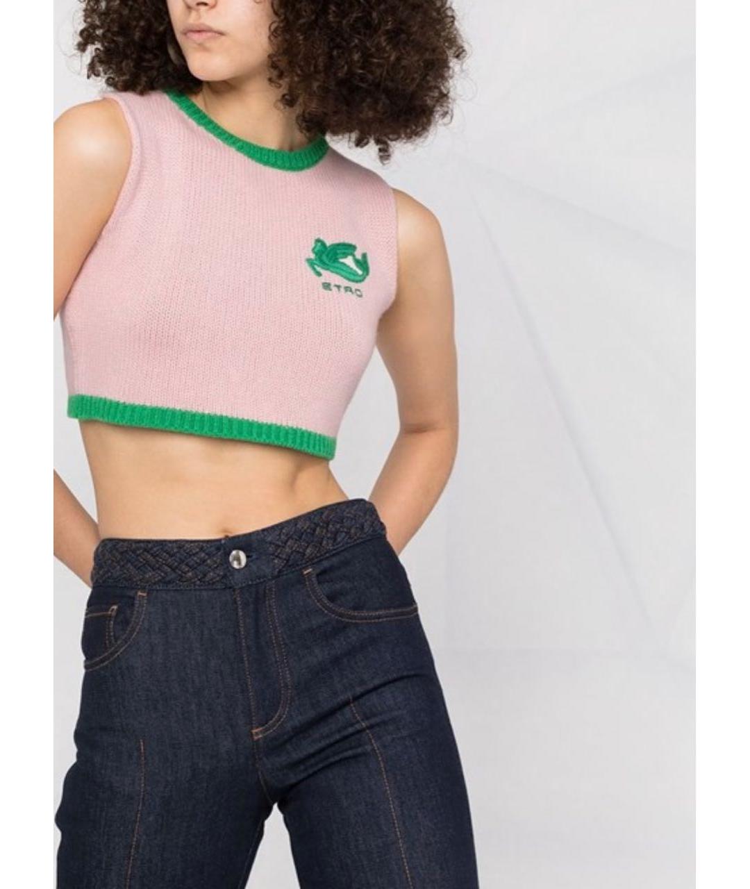 ETRO Розовая шерстяная жилетка, фото 6