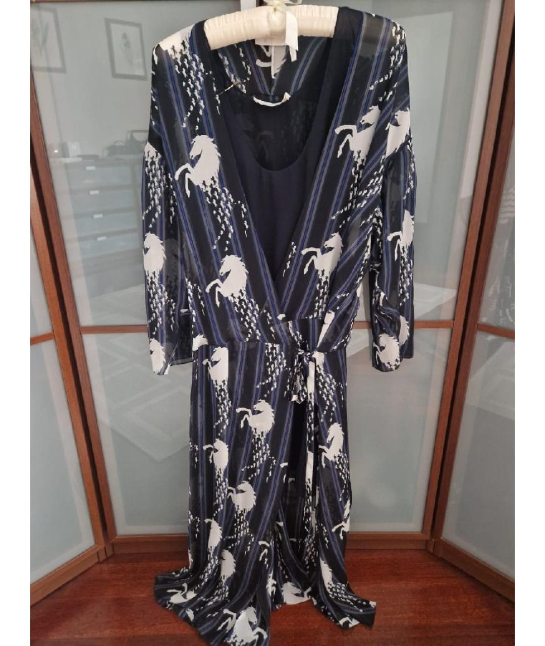 CHLOE Темно-синее креповое повседневное платье, фото 2