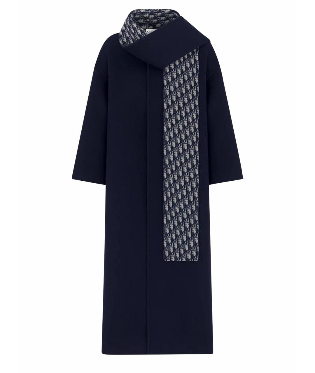 CHRISTIAN DIOR Темно-синее шерстяное пальто, фото 1
