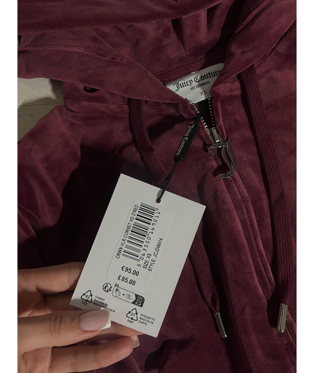 JUICY COUTURE Бордовый велюровый спортивные костюмы, фото 5