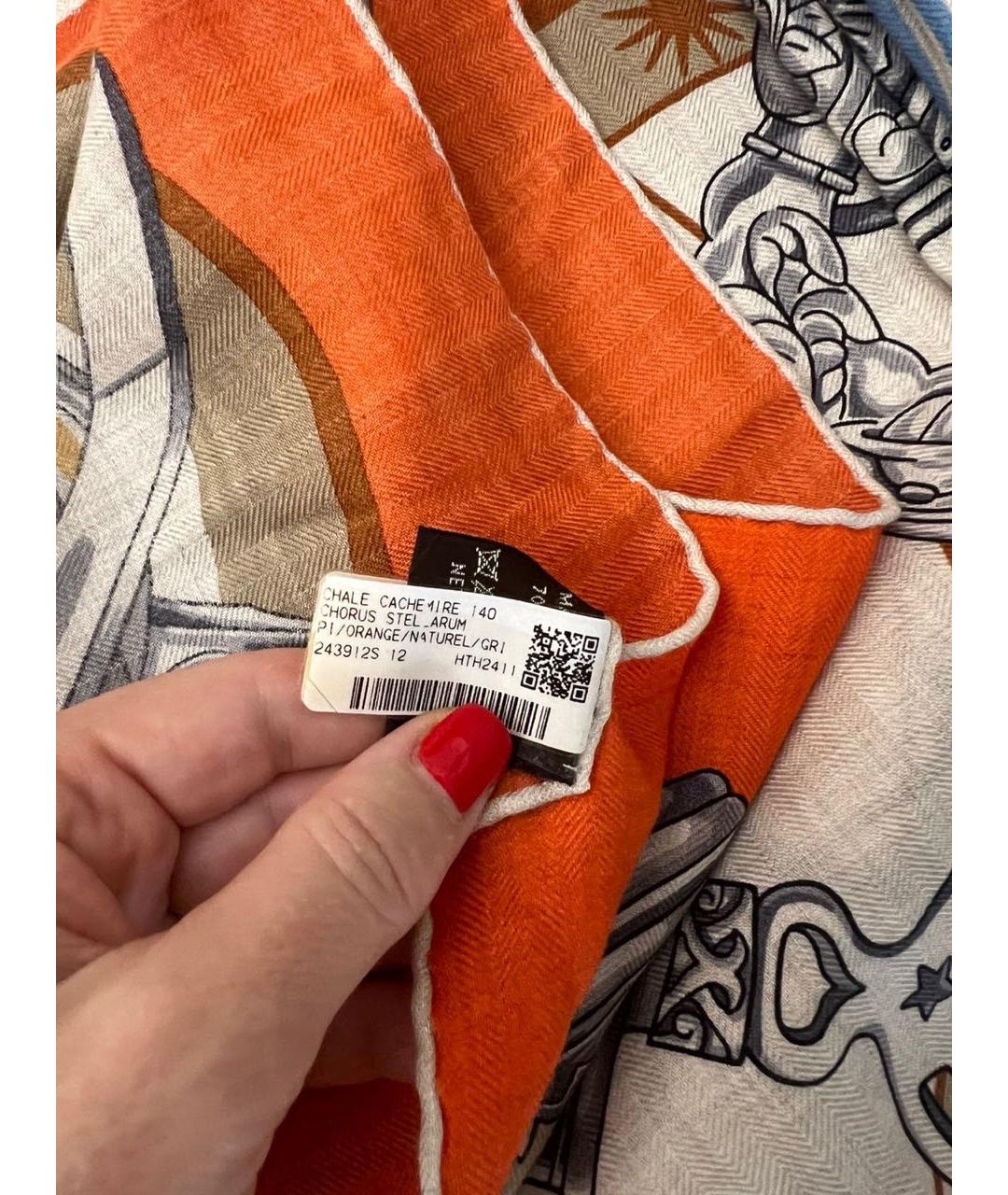 HERMES Мульти кашемировый платок, фото 4