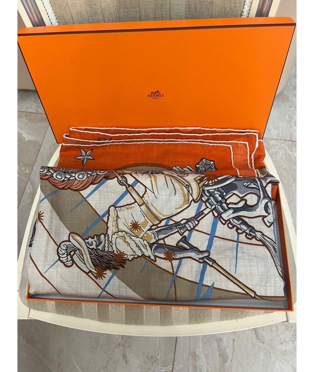 HERMES Мульти кашемировый платок, фото 5