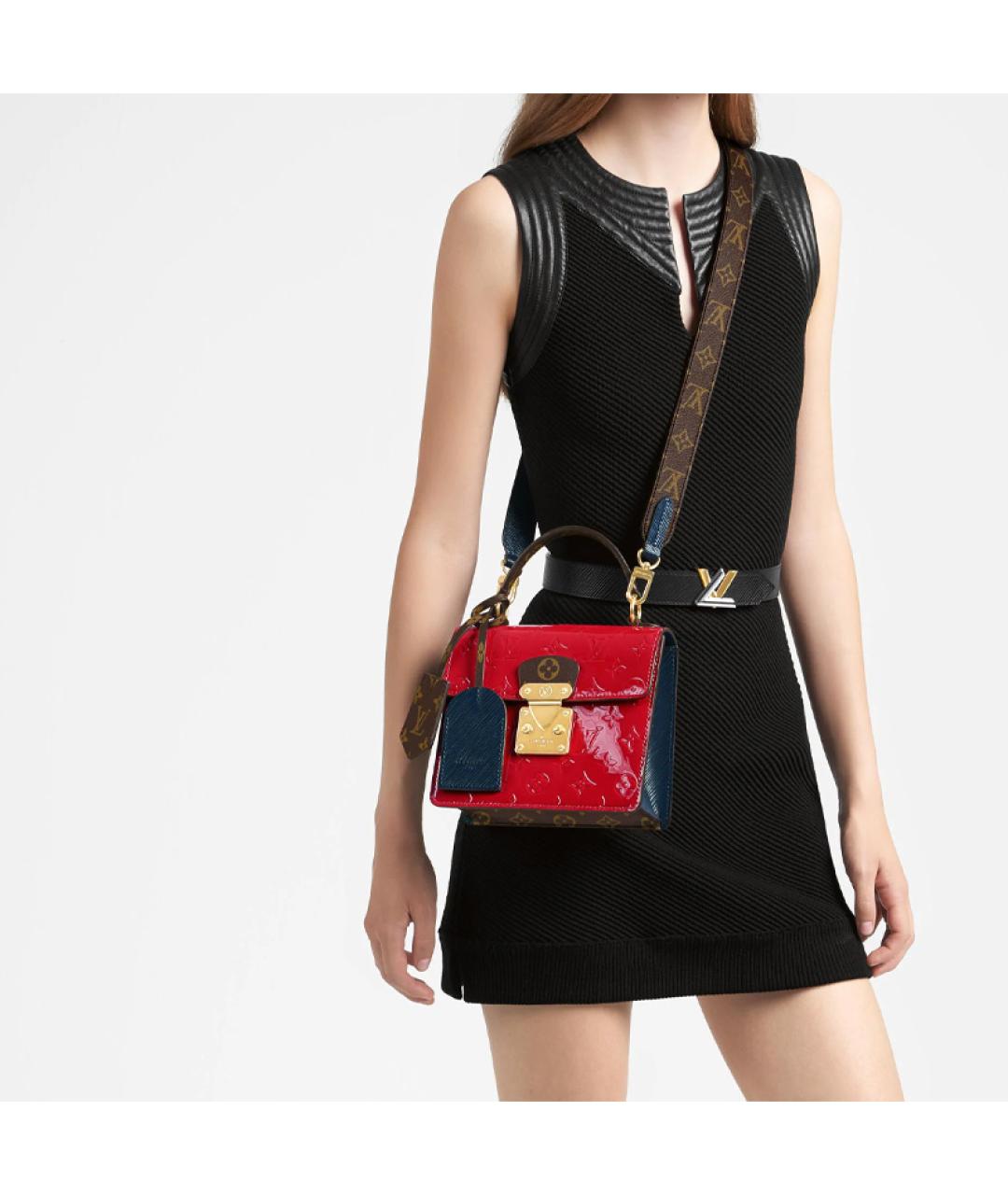 LOUIS VUITTON Красная сумка через плечо из лакированной кожи, фото 6