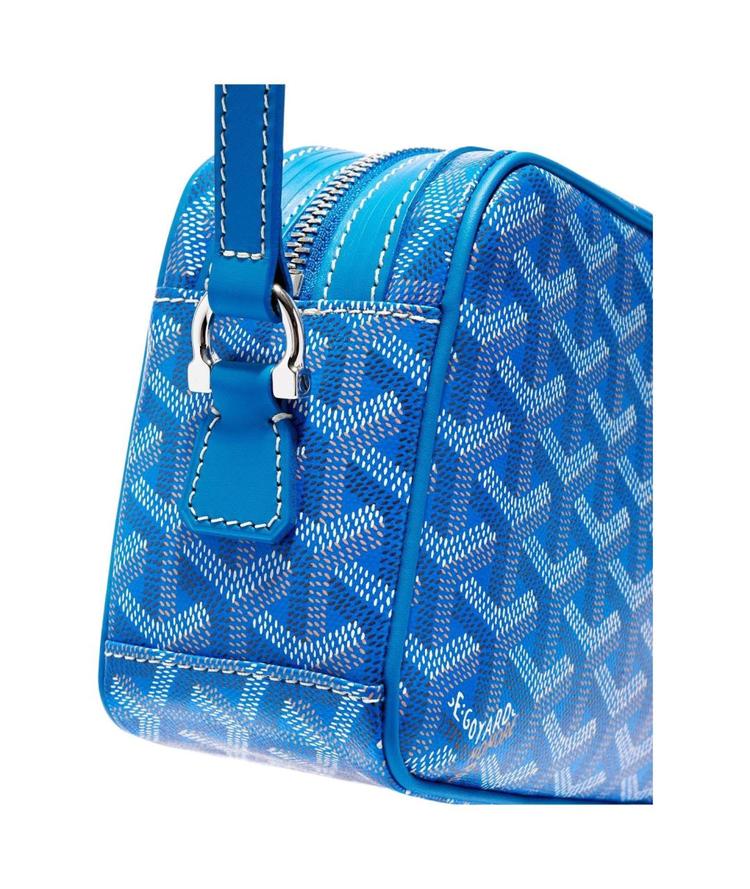 GOYARD Голубая хлопковая сумка через плечо, фото 4