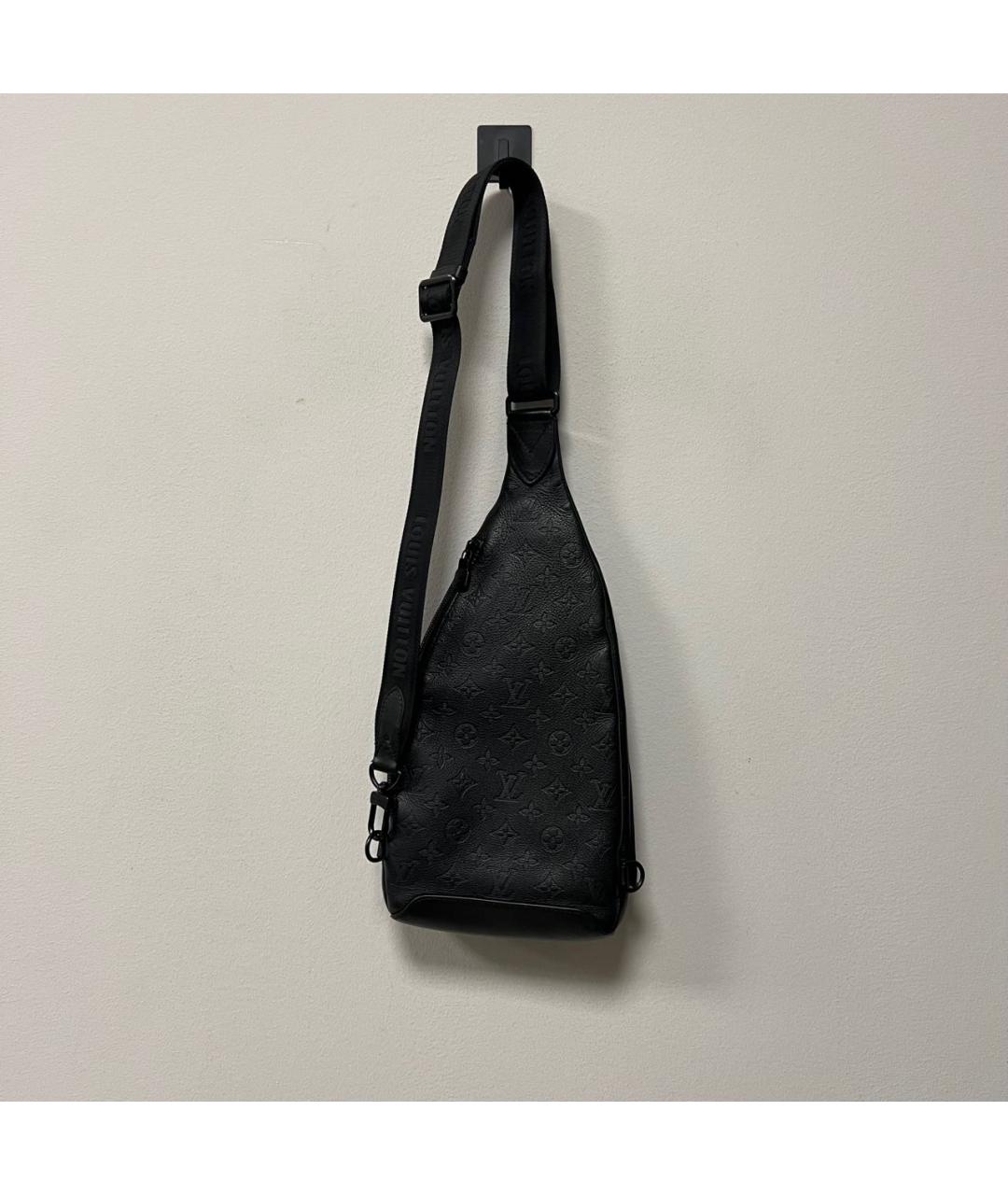 LOUIS VUITTON Черная кожаная сумка на плечо, фото 3