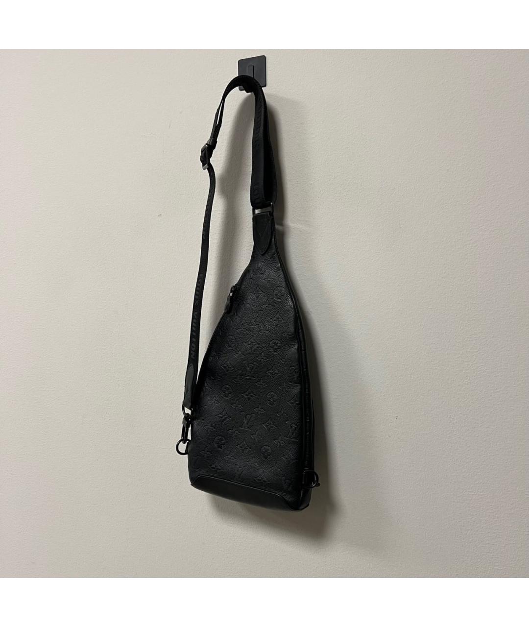 LOUIS VUITTON Черная кожаная сумка на плечо, фото 4