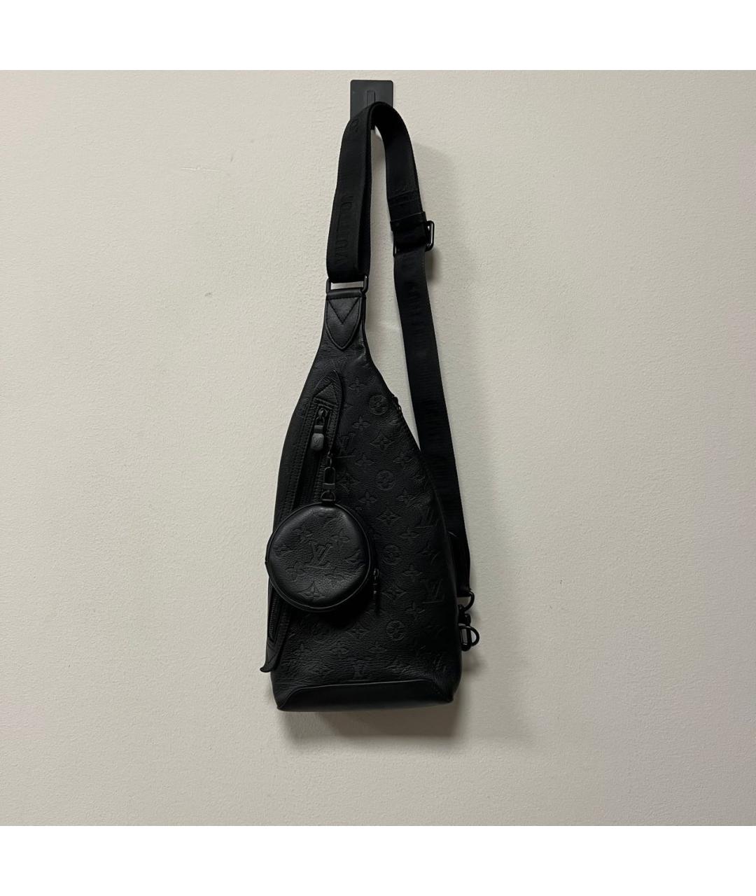 LOUIS VUITTON Черная кожаная сумка на плечо, фото 7