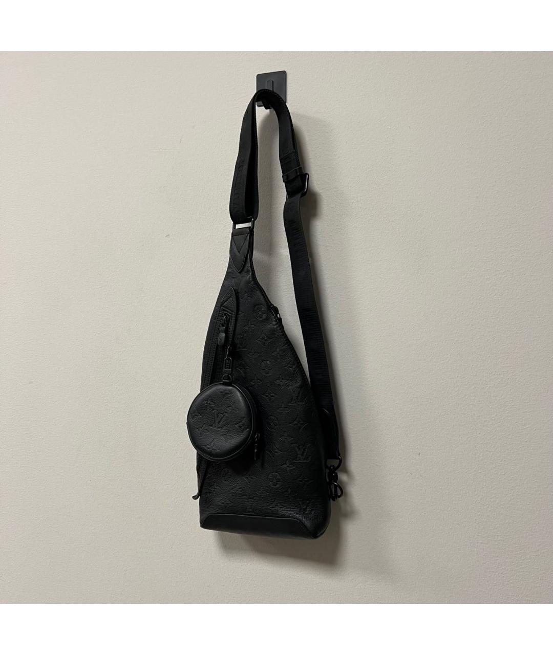LOUIS VUITTON Черная кожаная сумка на плечо, фото 2