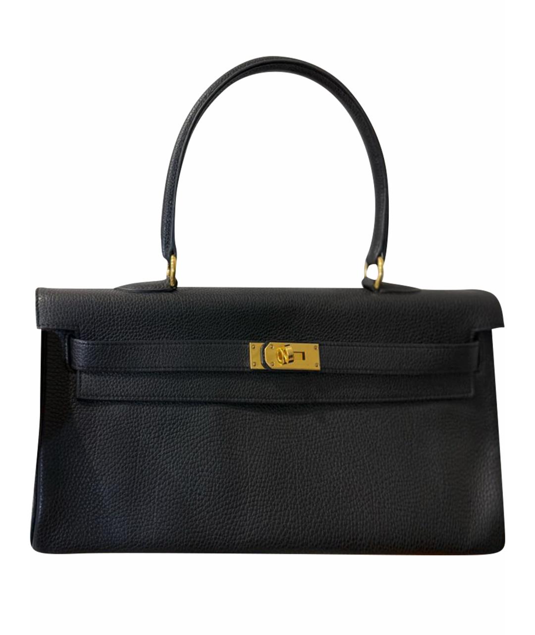 HERMES Черная кожаная сумка тоут, фото 1