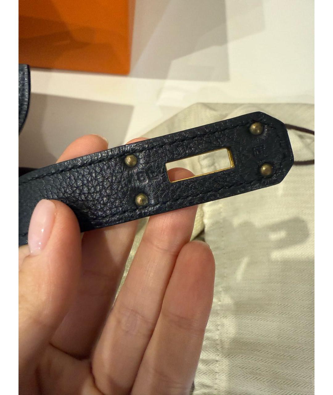 HERMES Черная кожаная сумка тоут, фото 4