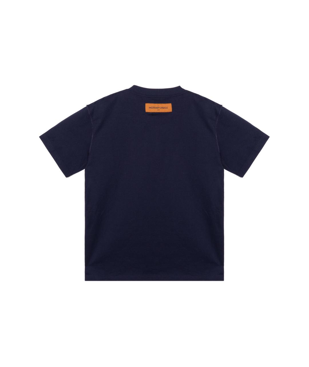 LOUIS VUITTON Синяя хлопковая футболка, фото 2