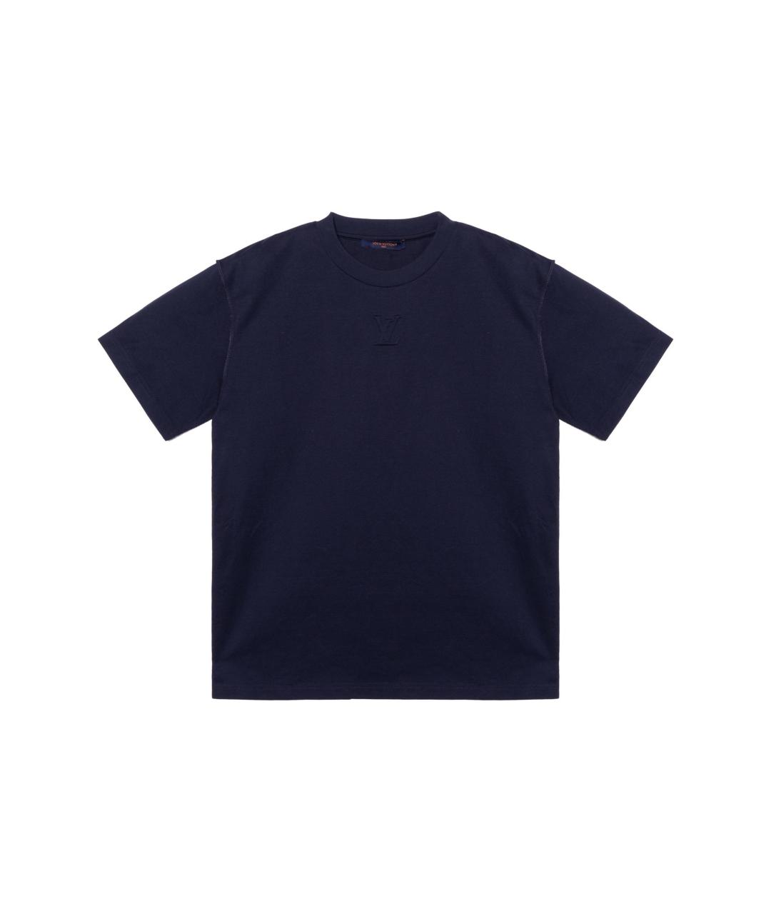 LOUIS VUITTON Синяя хлопковая футболка, фото 1