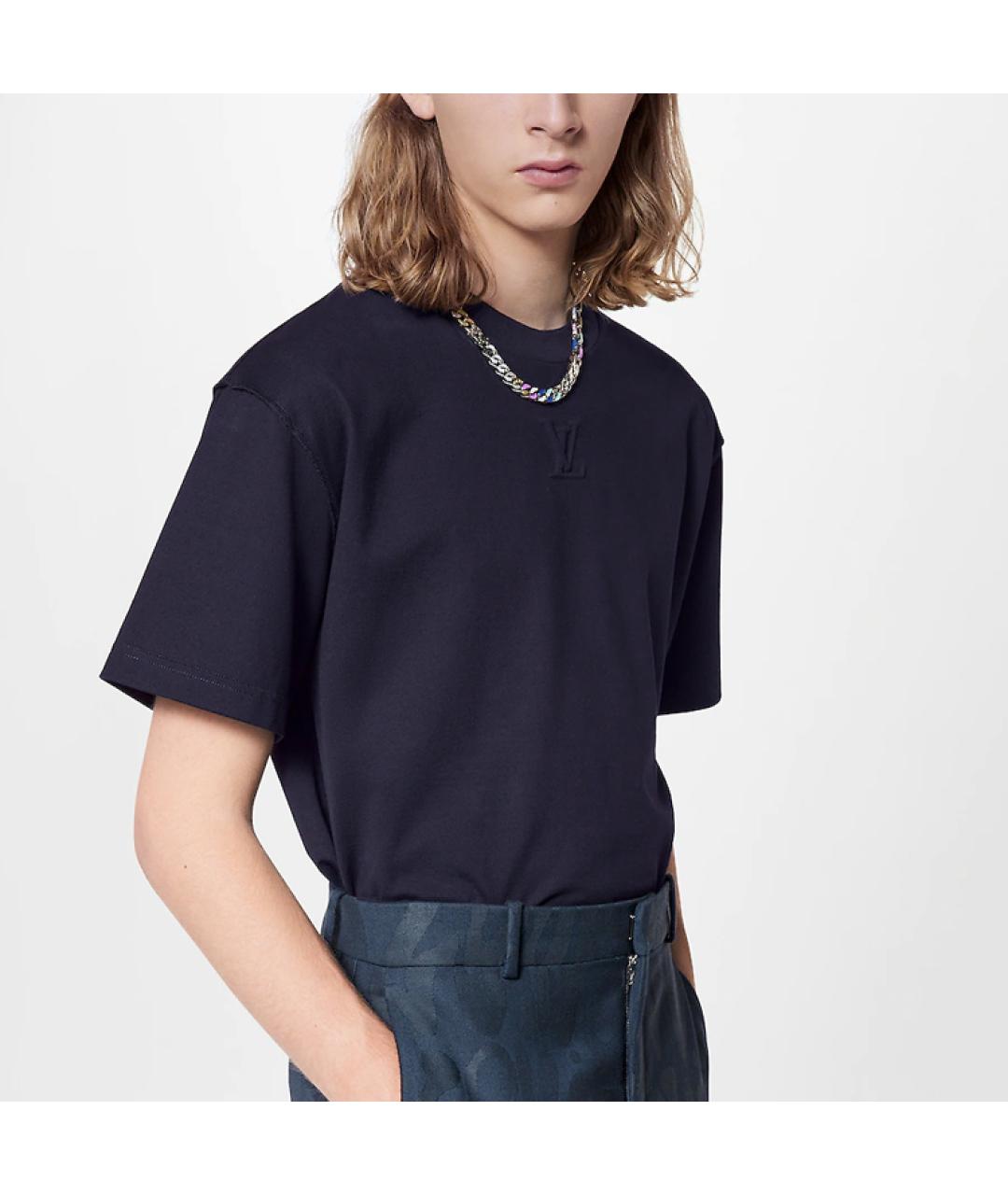 LOUIS VUITTON Синяя хлопковая футболка, фото 5