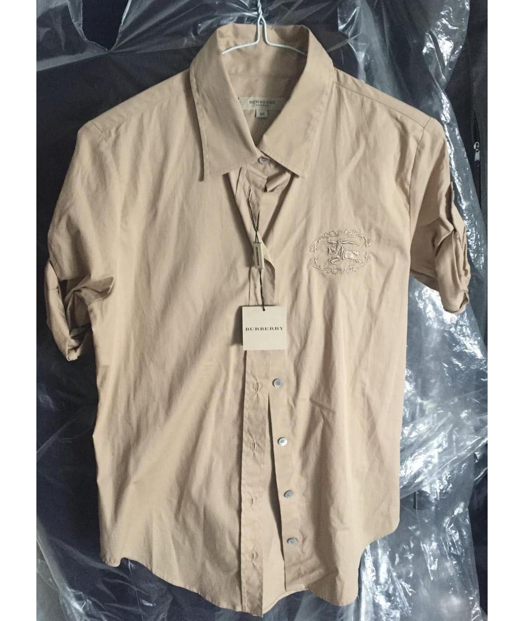 BURBERRY Бежевая хлопковая рубашка, фото 3