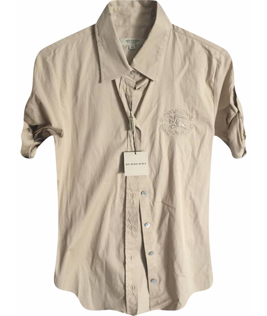 BURBERRY Бежевая хлопковая рубашка, фото 1