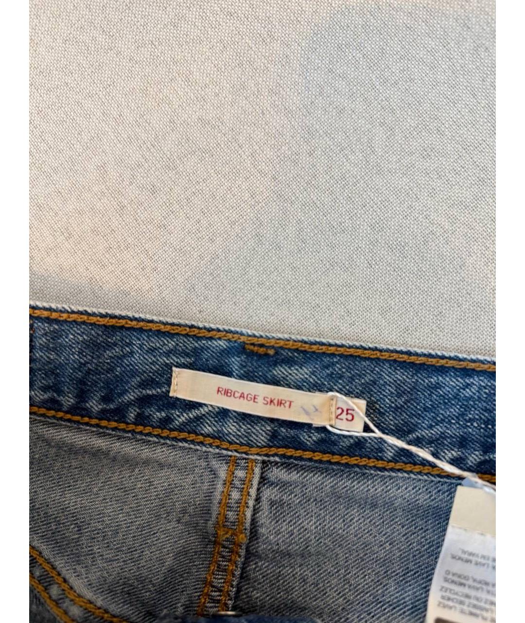 LEVI'S Синяя деним юбка мини, фото 3