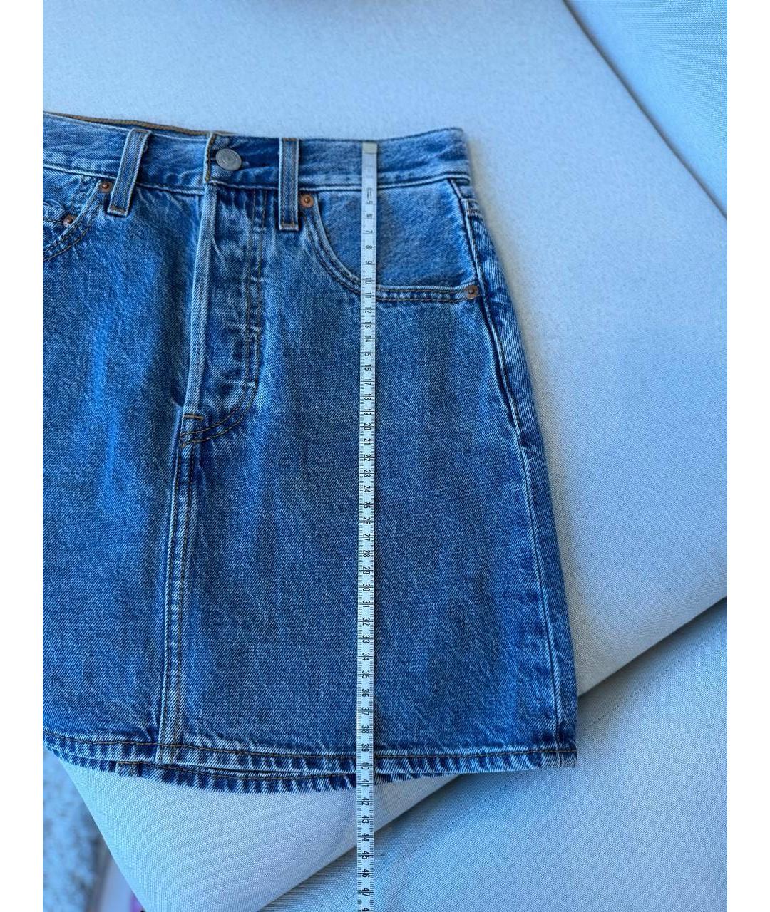 LEVI'S Синяя деним юбка мини, фото 4