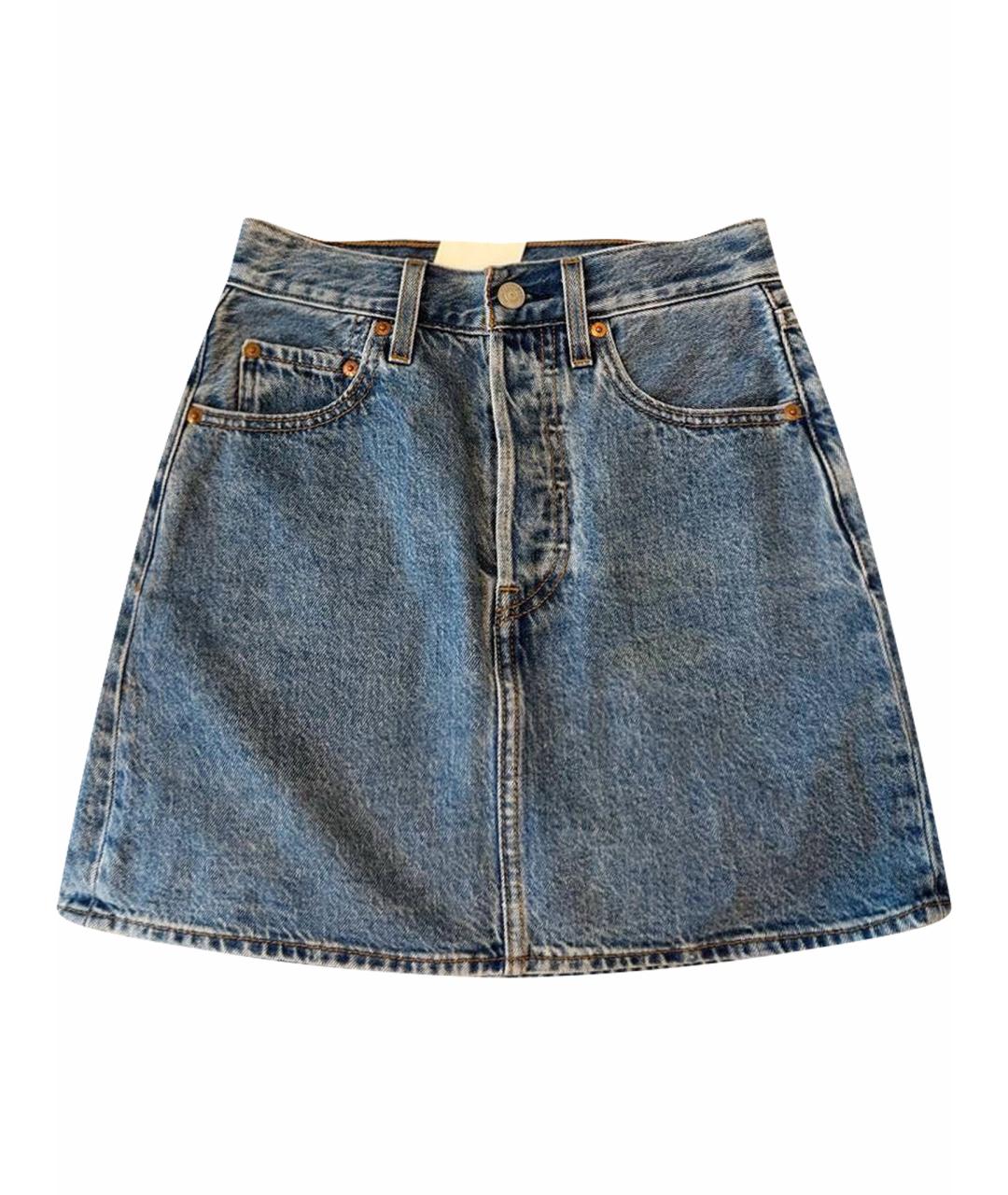 LEVI'S Синяя деним юбка мини, фото 1