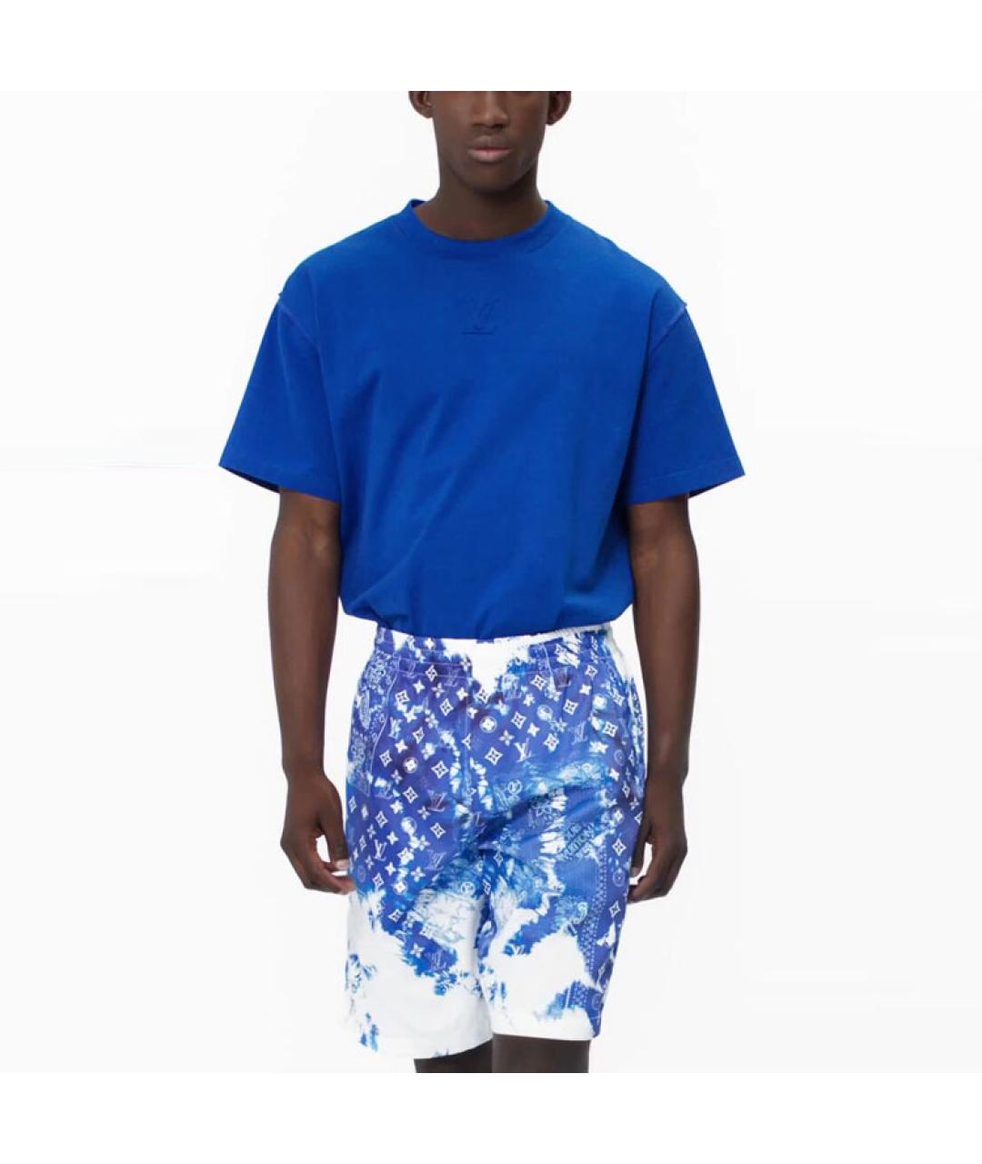 LOUIS VUITTON Синяя хлопковая футболка, фото 4