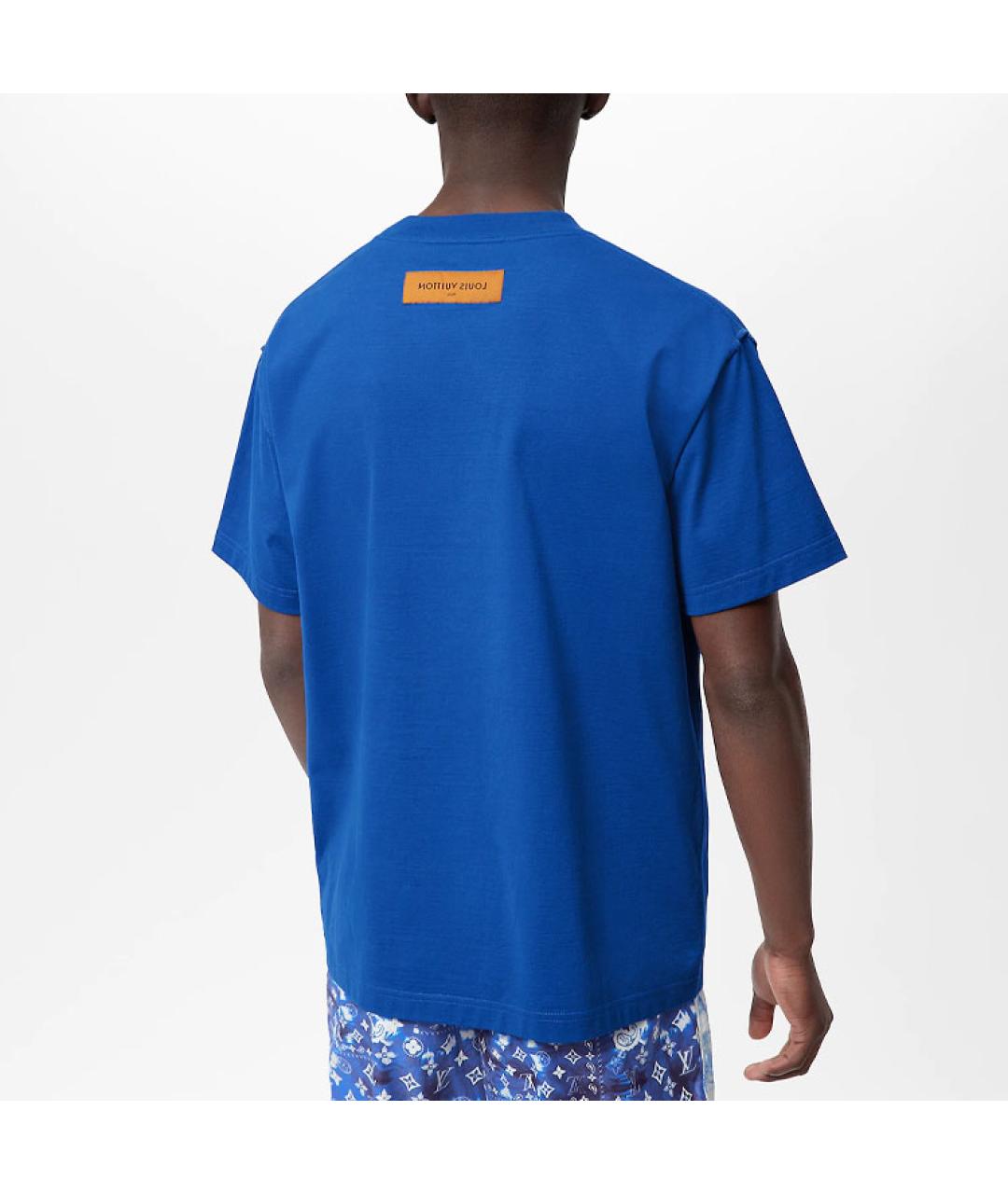 LOUIS VUITTON Синяя хлопковая футболка, фото 6