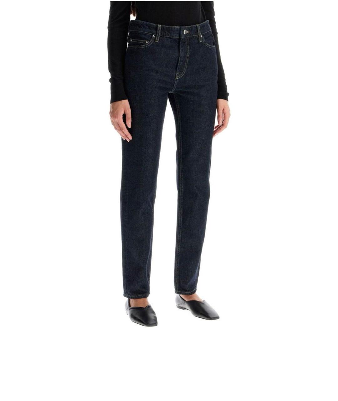 TOTEME Темно-синие хлопковые прямые джинсы, фото 4