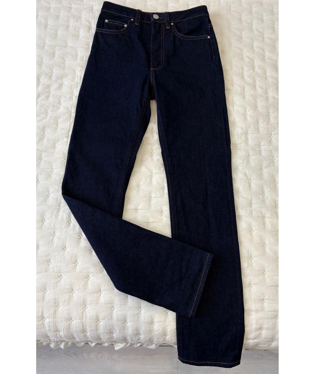 TOTEME Темно-синие хлопковые прямые джинсы, фото 6