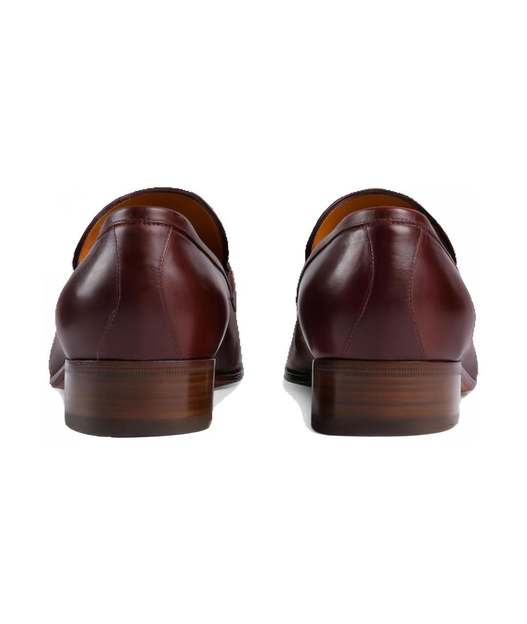 GUCCI Бордовые кожаные туфли, фото 6