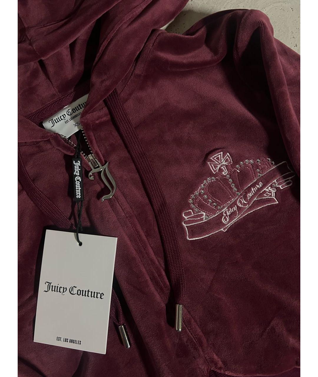 JUICY COUTURE Бордовый велюровый спортивные костюмы, фото 8