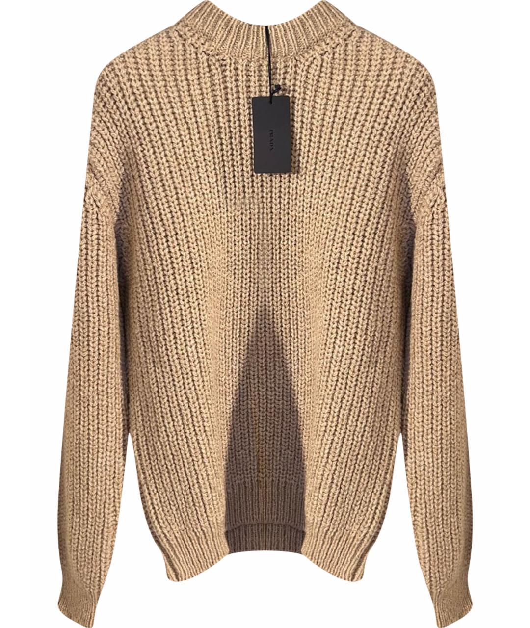 PRADA Бежевый шерстяной джемпер / свитер, фото 1