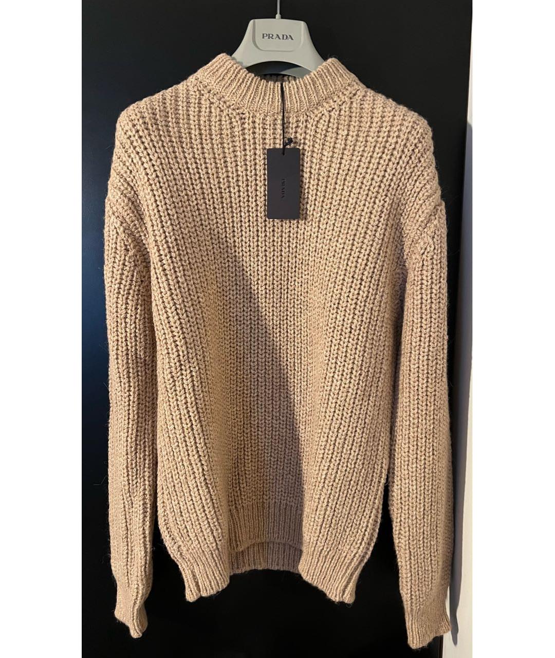 PRADA Бежевый шерстяной джемпер / свитер, фото 7