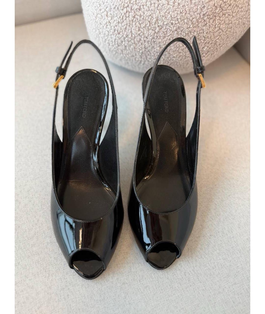 TOM FORD Черные кожаные босоножки, фото 2