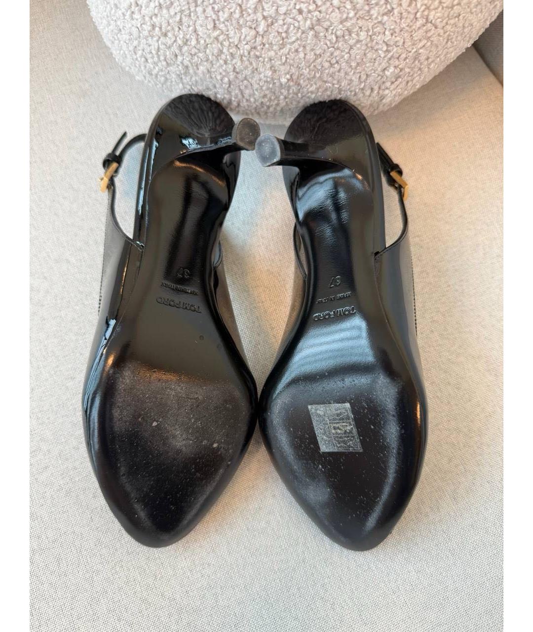 TOM FORD Черные кожаные босоножки, фото 5