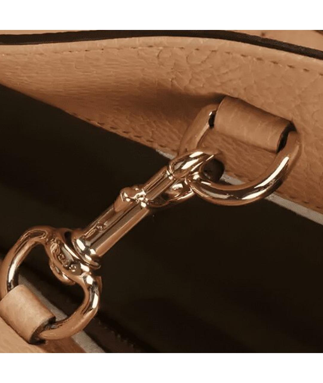 GUCCI Бежевая кожаная сумка через плечо, фото 4