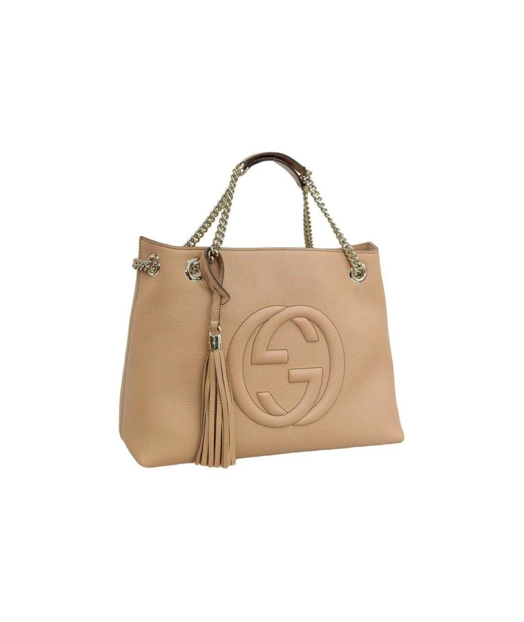 GUCCI Бежевая кожаная сумка через плечо, фото 1