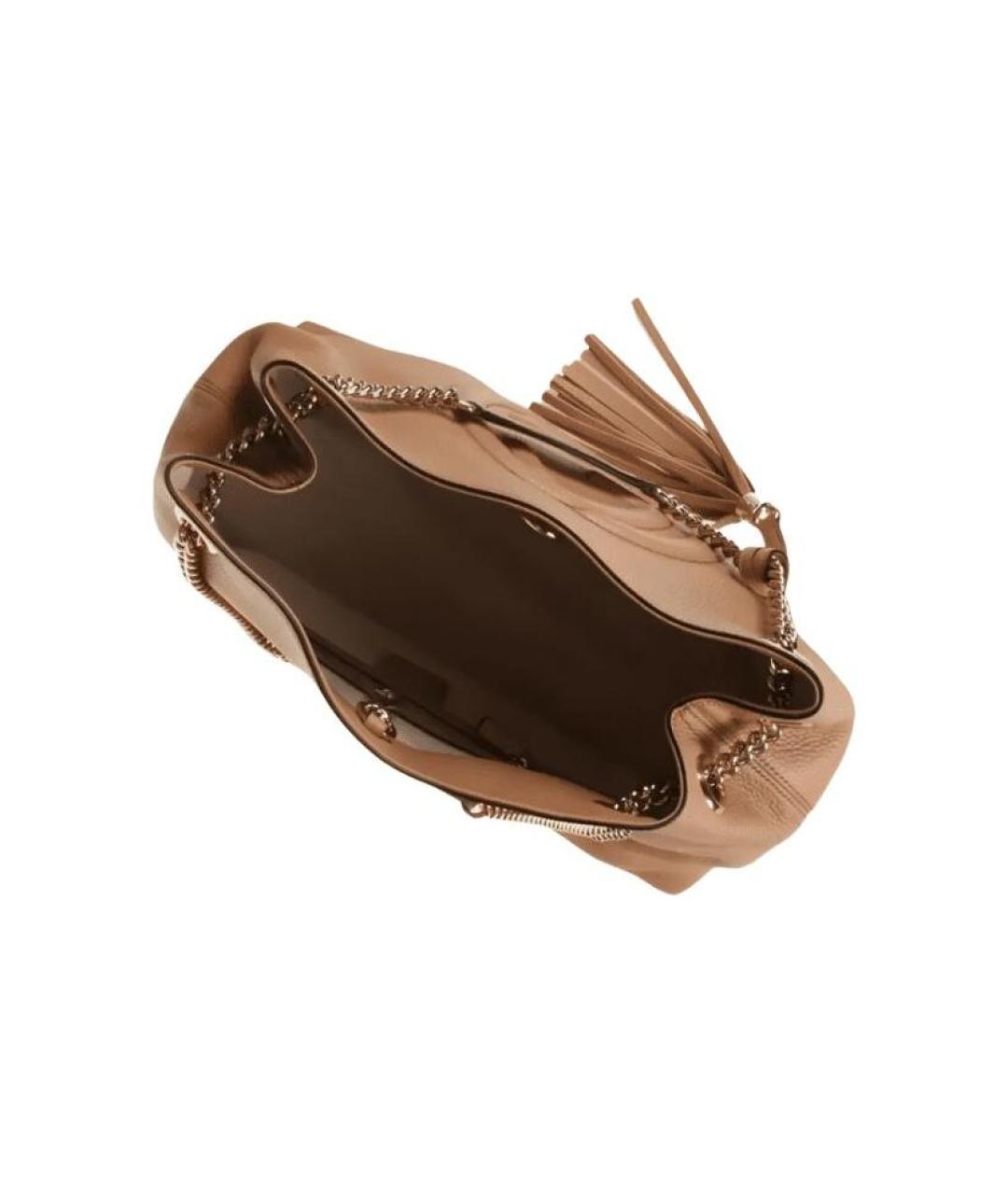 GUCCI Бежевая кожаная сумка через плечо, фото 2