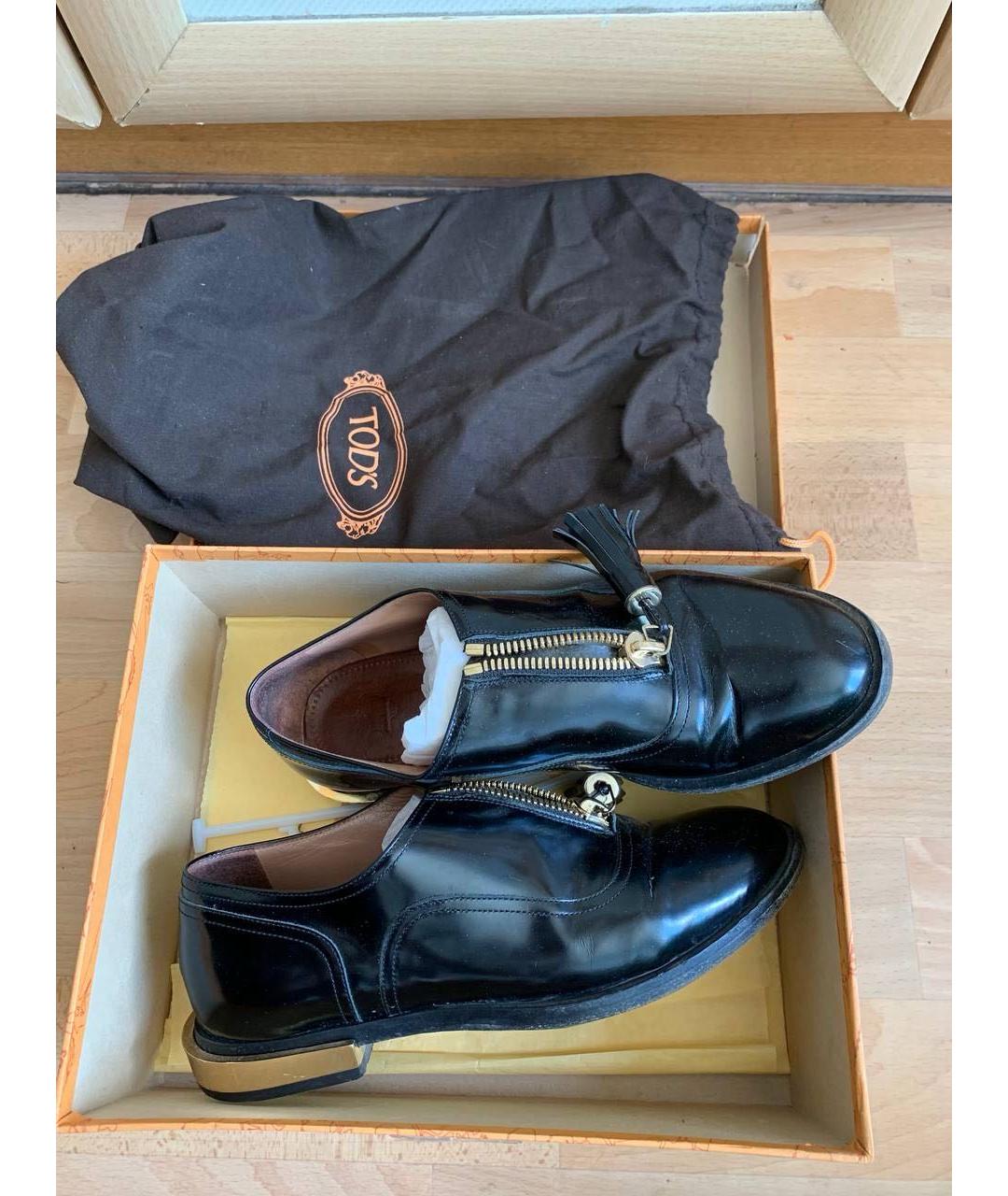 TOD'S Черные кожаные лоферы, фото 5