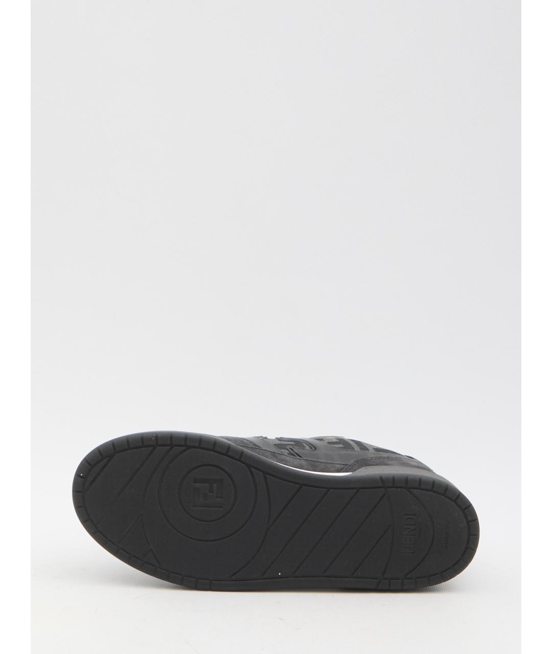 FENDI Серые текстильные низкие кроссовки / кеды, фото 4