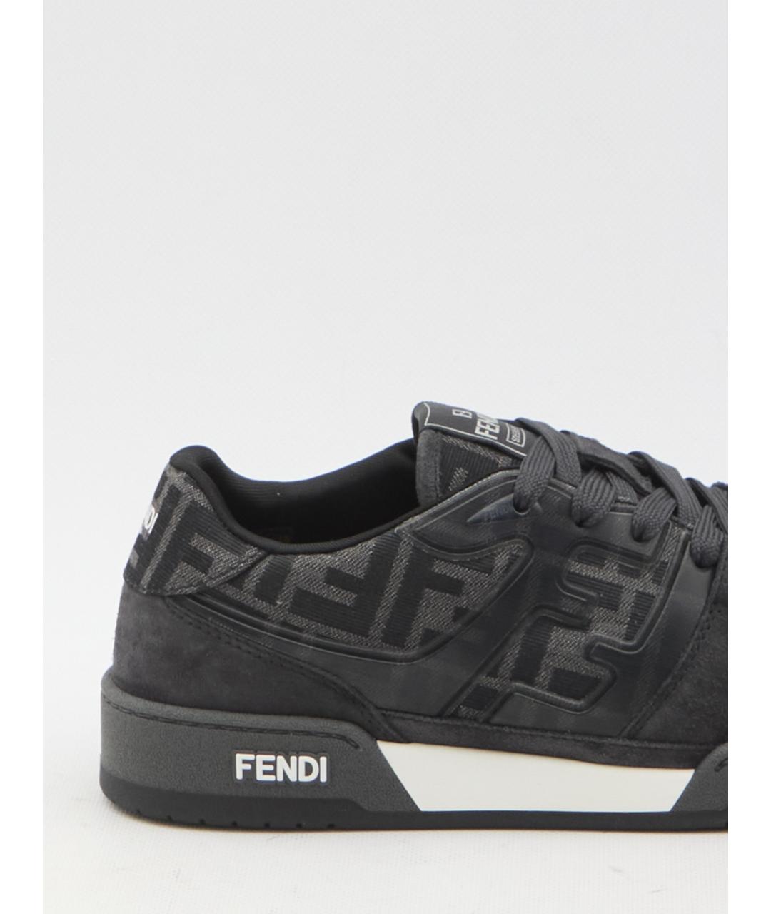FENDI Серые текстильные низкие кроссовки / кеды, фото 5