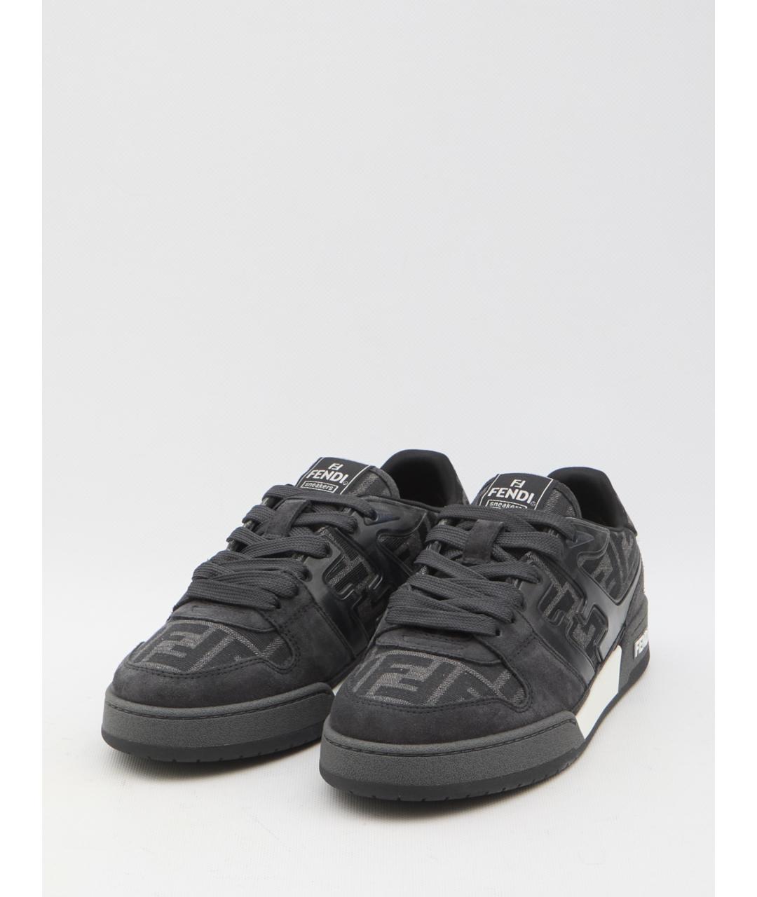FENDI Серые текстильные низкие кроссовки / кеды, фото 2