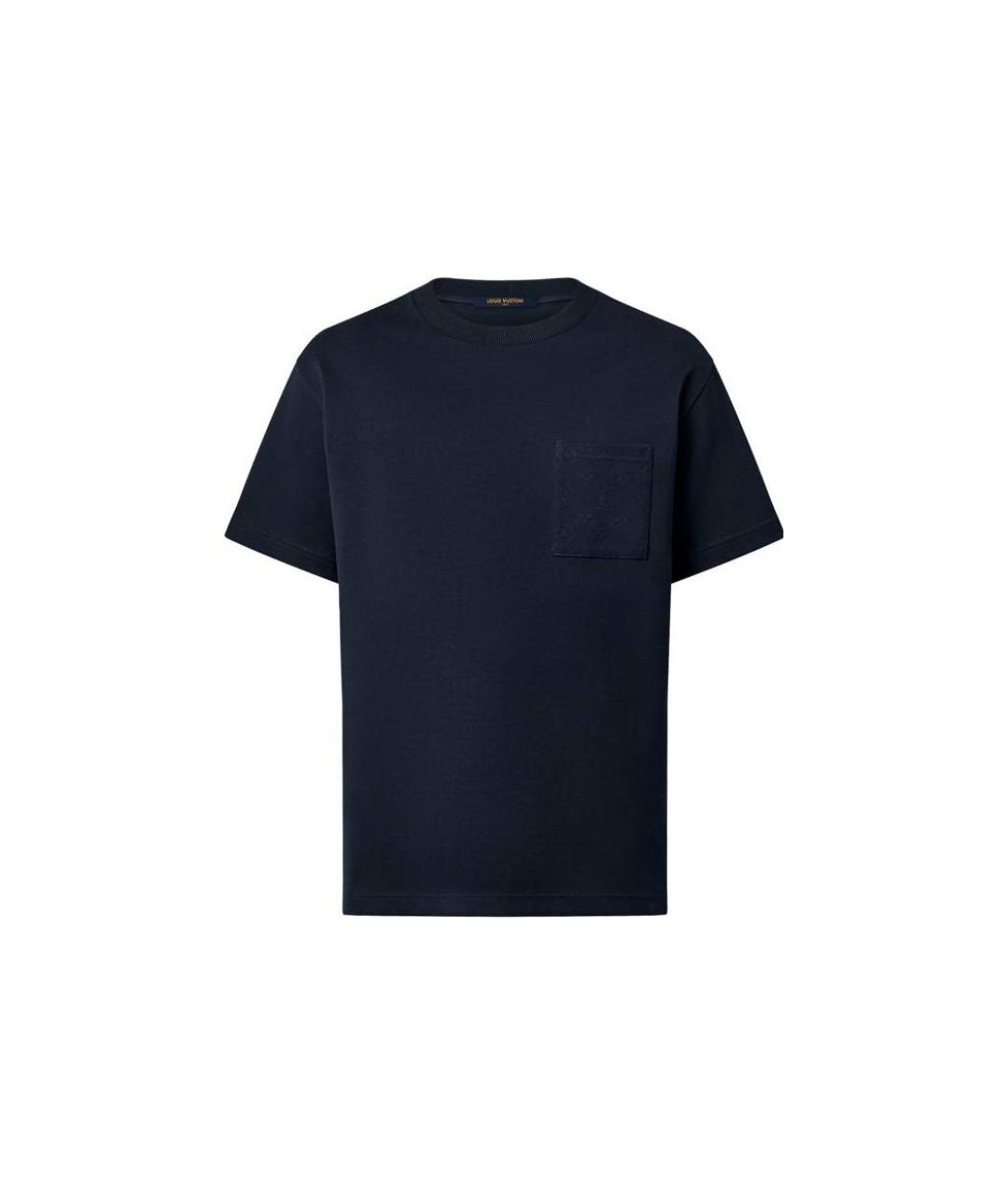 LOUIS VUITTON Темно-синяя хлопковая футболка, фото 2