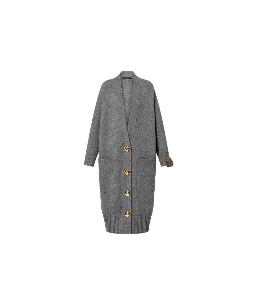 LOUIS VUITTON Серый шерстяной кардиган, фото 1