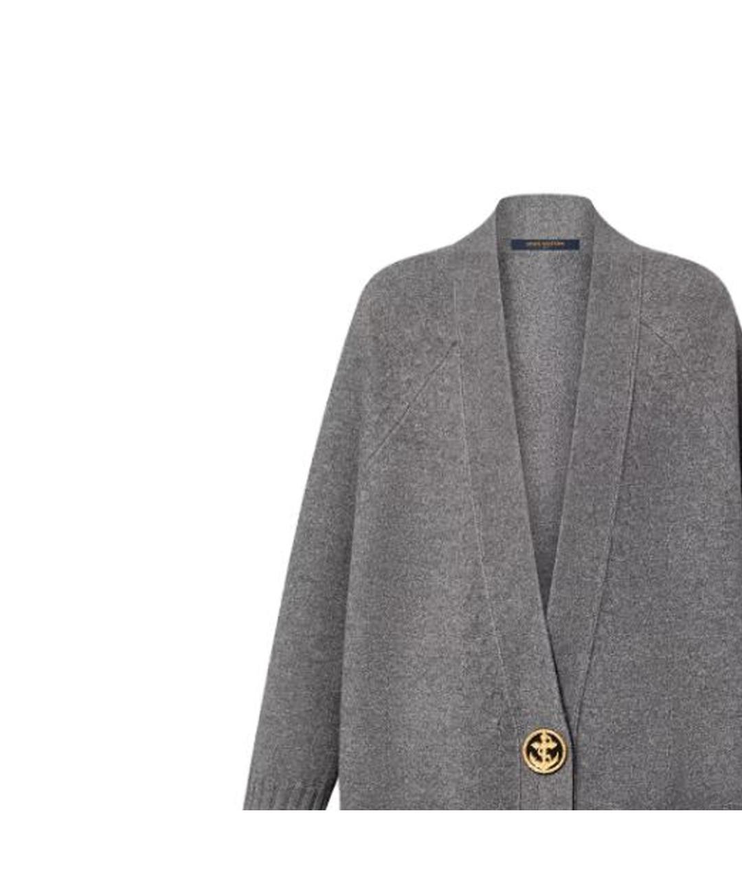 LOUIS VUITTON Серый шерстяной кардиган, фото 2