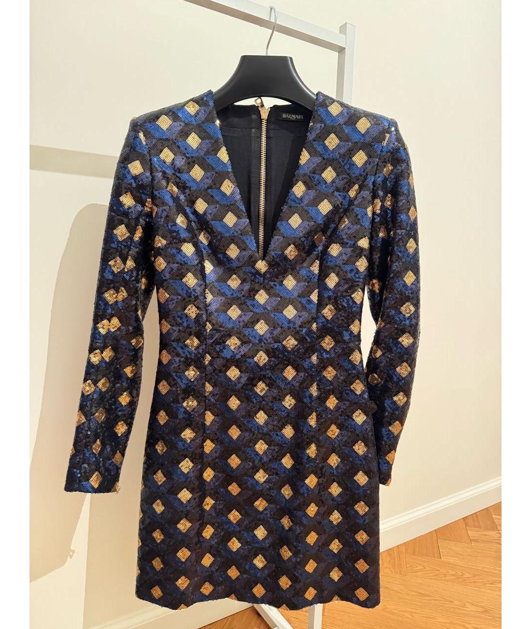 BALMAIN Мульти полиэстеровое коктейльное платье, фото 6